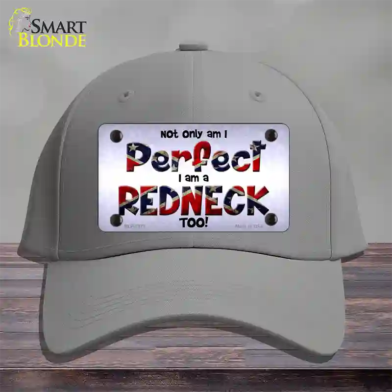 Perfect Redneck Novelty License Plate Hat Cotton / Gray