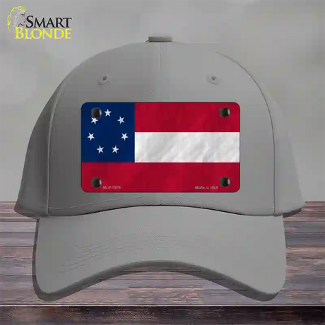 Confederate Flag First 7 Stars Novelty License Plate Hat Cotton / Gray