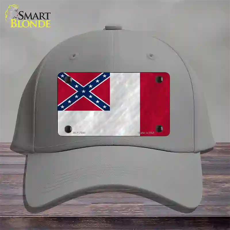 Third Confederate Flag Novelty License Plate Hat Cotton / Gray