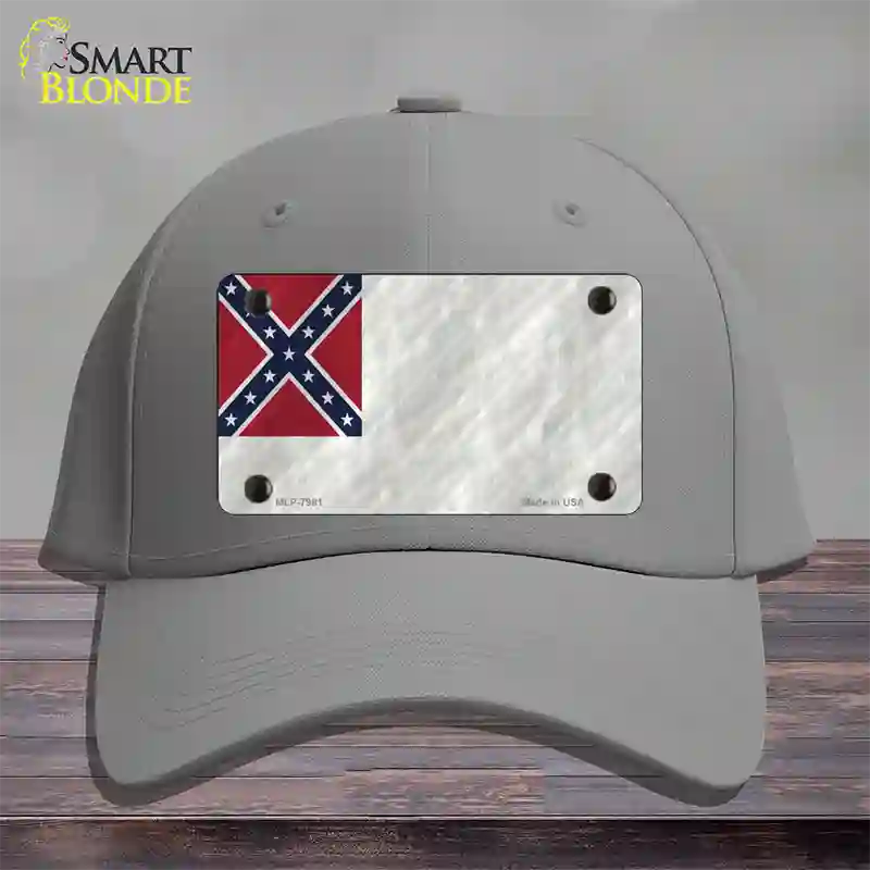 Second Confederate Flag Novelty License Plate Hat Cotton / Gray