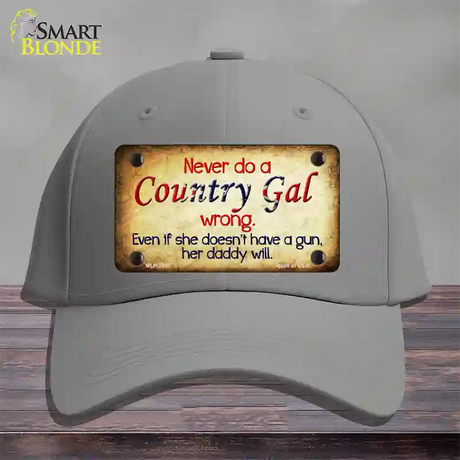 Country Gal Wrong Novelty License Plate Hat Cotton / Gray