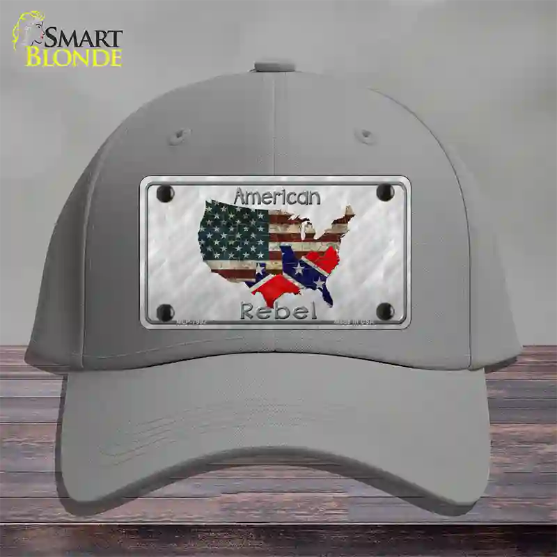 American Rebel Map Novelty License Plate Hat Cotton / Gray