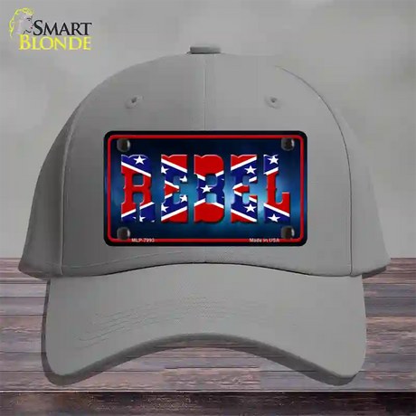 Rebel Novelty License Plate Hat Cotton / Gray