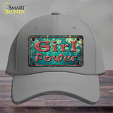 Girl Power Flower Novelty License Plate Hat Cotton / Gray