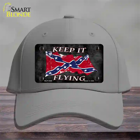 Confederate Keep It Flying Novelty License Plate Hat Cotton / Gray