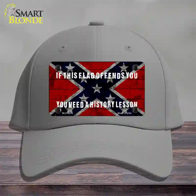 History Lesson Novelty License Plate Hat Cotton / Gray