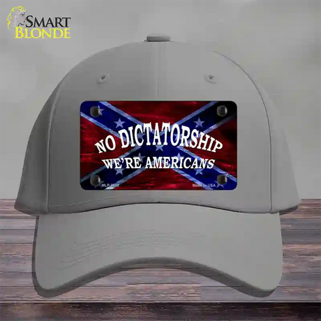 No Dictatorship Novelty License Plate Hat Cotton / Gray