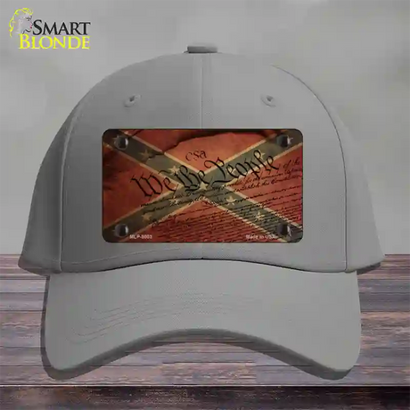 We The People Confederate Novelty License Plate Hat Cotton / Gray