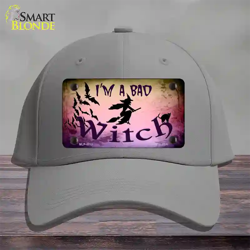 Im A Bad Witch Novelty License Plate Hat Cotton / Gray