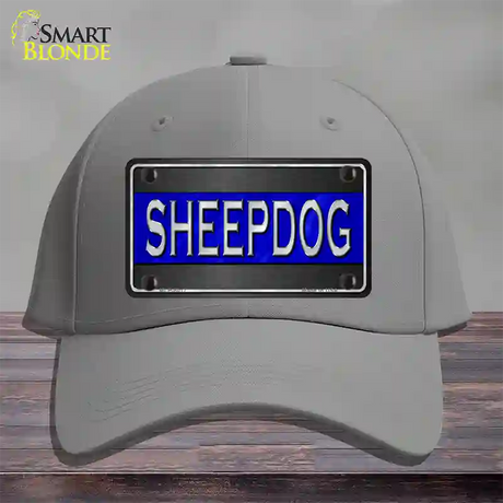 Sheepdog Thin Blue Line Novelty License Plate Hat Cotton / Gray