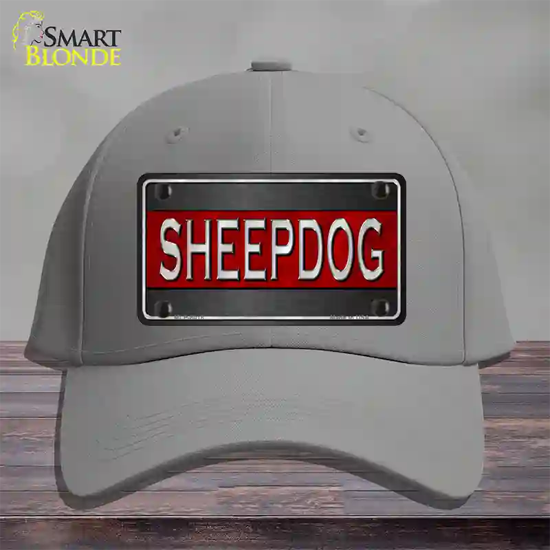 Sheepdog Thin Red Line Novelty License Plate Hat Cotton / Gray