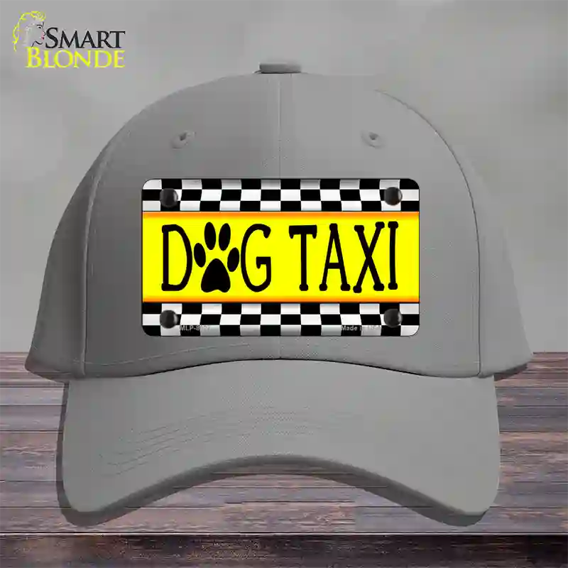 Dog Taxi Novelty License Plate Hat Cotton / Gray