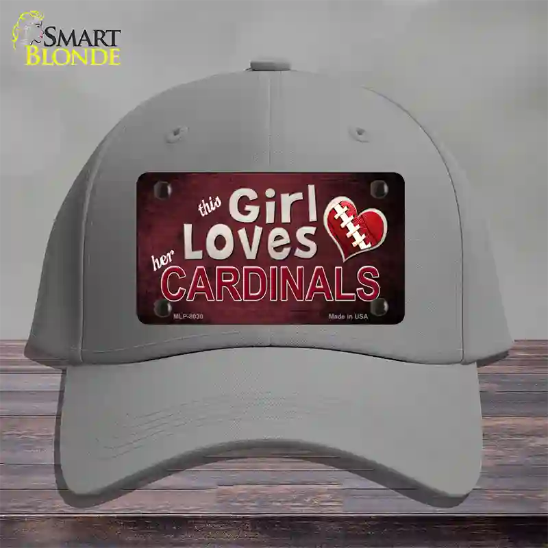 This Girl Loves Her Cardinals Novelty License Plate Hat Cotton / Gray