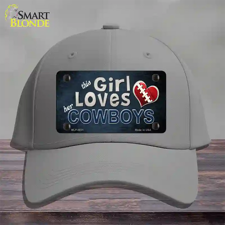 This Girl Loves Her Cowboys Novelty License Plate Hat Cotton / Gray