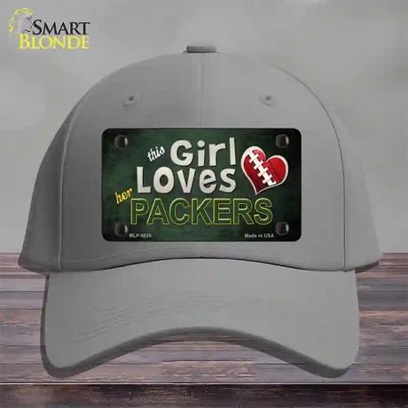 This Girl Loves Her Packers Novelty License Plate Hat Cotton / Gray