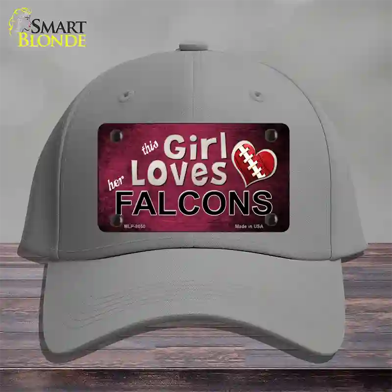 This Girl Loves Her Falcons Novelty License Plate Hat Cotton / Gray