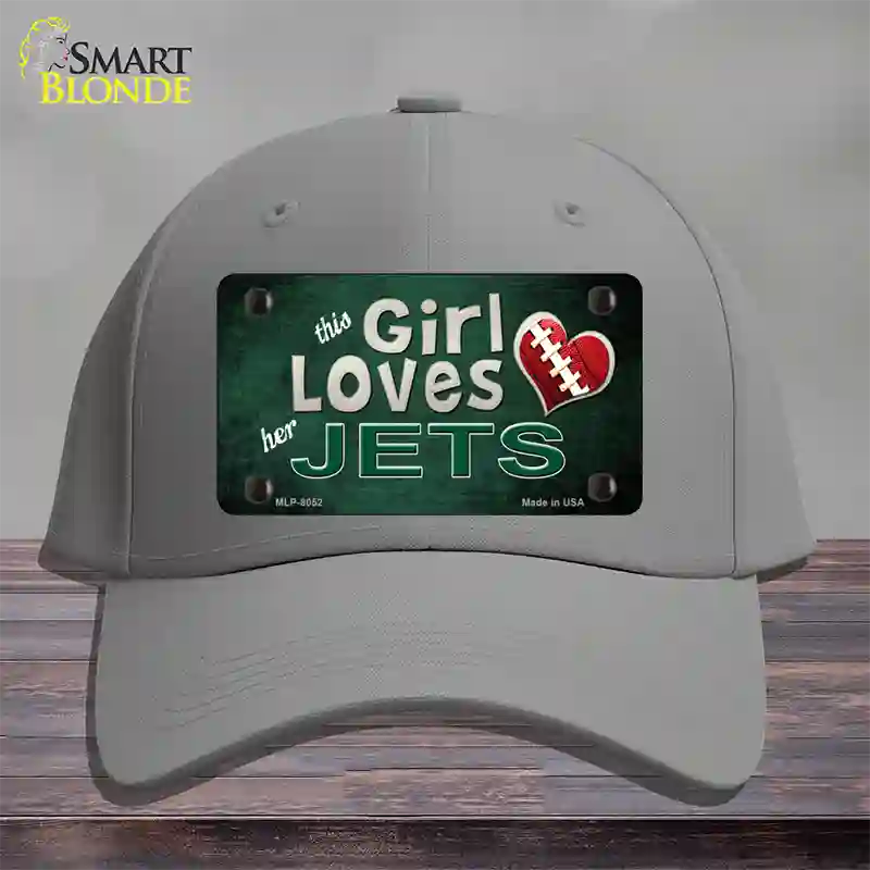 This Girl Loves Her Jets Novelty License Plate Hat Cotton / Gray