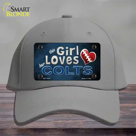 This Girl Loves Her Colts Novelty License Plate Hat Cotton / Gray