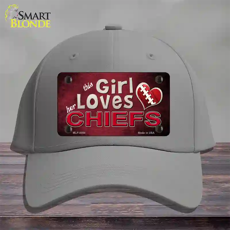 This Girl Loves Her Chiefs Novelty License Plate Hat Cotton / Gray