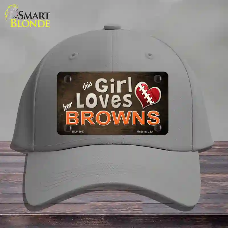 This Girl Loves Her Browns Novelty License Plate Hat Cotton / Gray