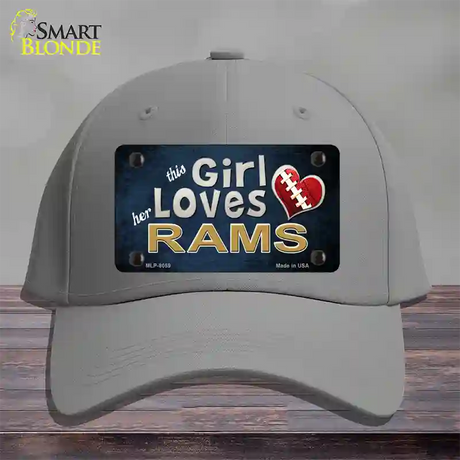 This Girl Loves Her Rams Novelty License Plate Hat Cotton / Gray