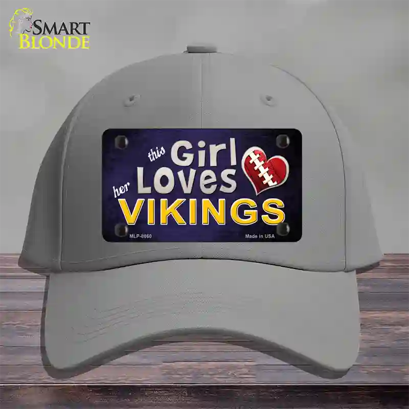 This Girl Loves Her Vikings Novelty License Plate Hat Cotton / Gray