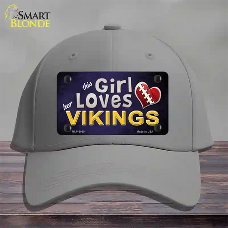 This Girl Loves Her Vikings Novelty License Plate Hat Cotton / Gray