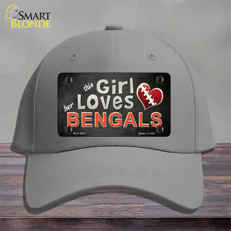 This Girl Loves Her Bengals Novelty License Plate Hat Cotton / Gray