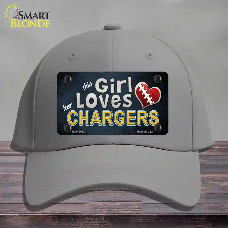 This Girl Loves Her Chargers Novelty License Plate Hat Cotton / Gray