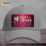 This Girl Loves Her Angels Novelty License Plate Hat Cotton / Gray