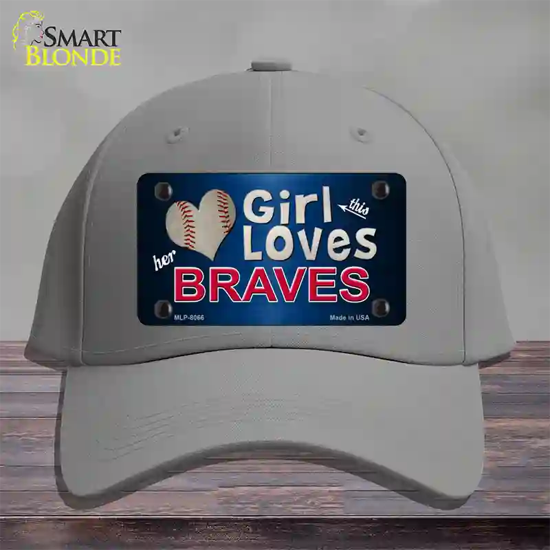 This Girl Loves Her Braves Novelty License Plate Hat Cotton / Gray