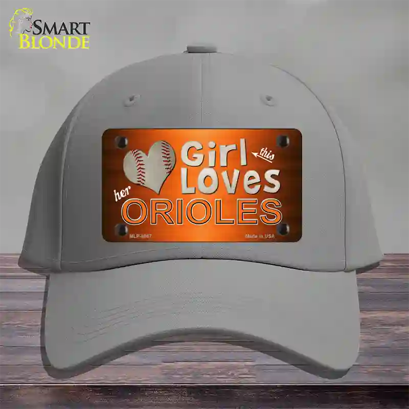 This Girl Loves Her Orioles Novelty License Plate Hat Cotton / Gray