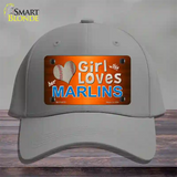 This Girl Loves Her Marlins Novelty License Plate Hat Cotton / Gray