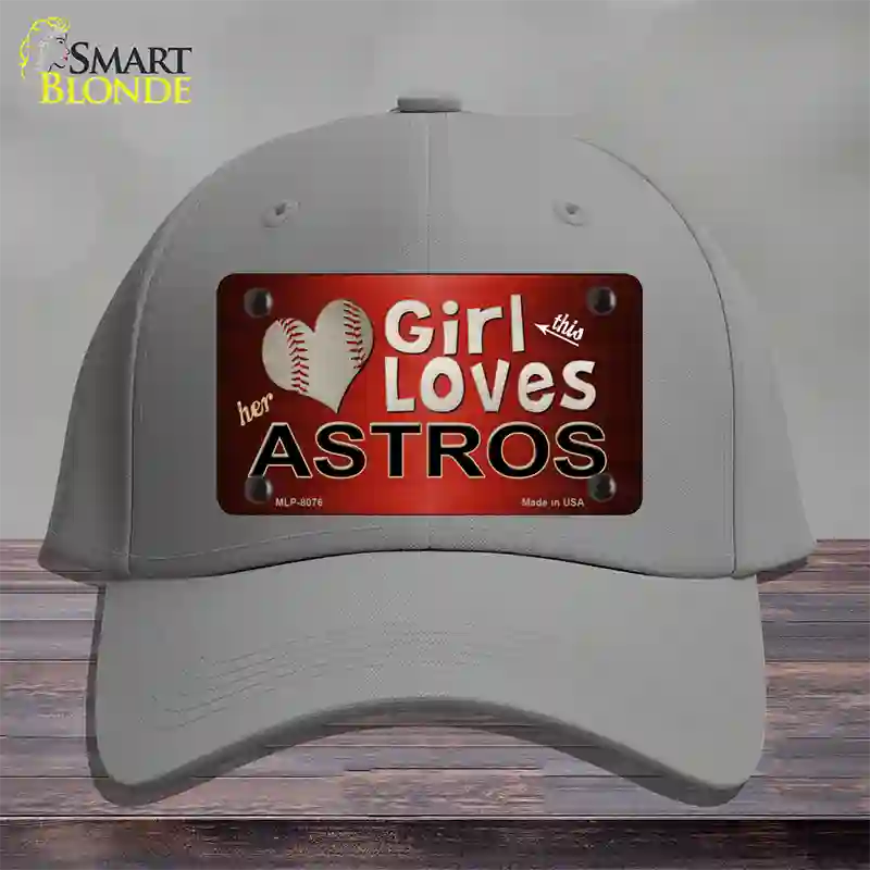 This Girl Loves Her Astros Novelty License Plate Hat Cotton / Gray