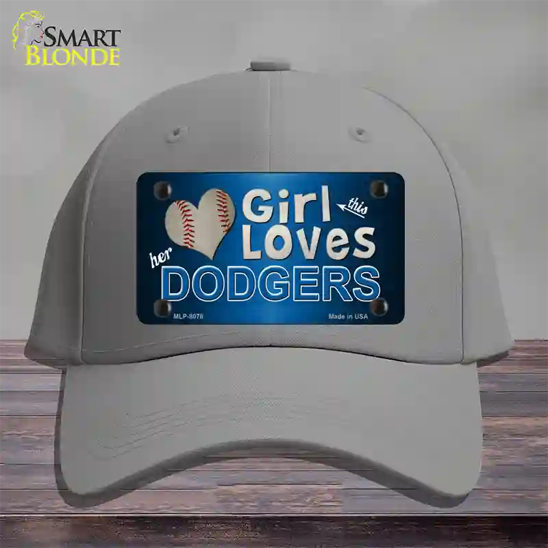 This Girl Loves Her Dodgers Novelty License Plate Hat Cotton / Gray