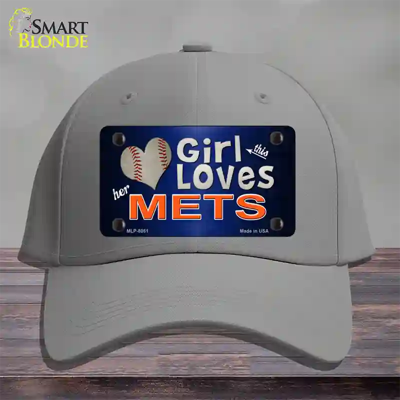 This Girl Loves Her Mets Novelty License Plate Hat Cotton / Gray