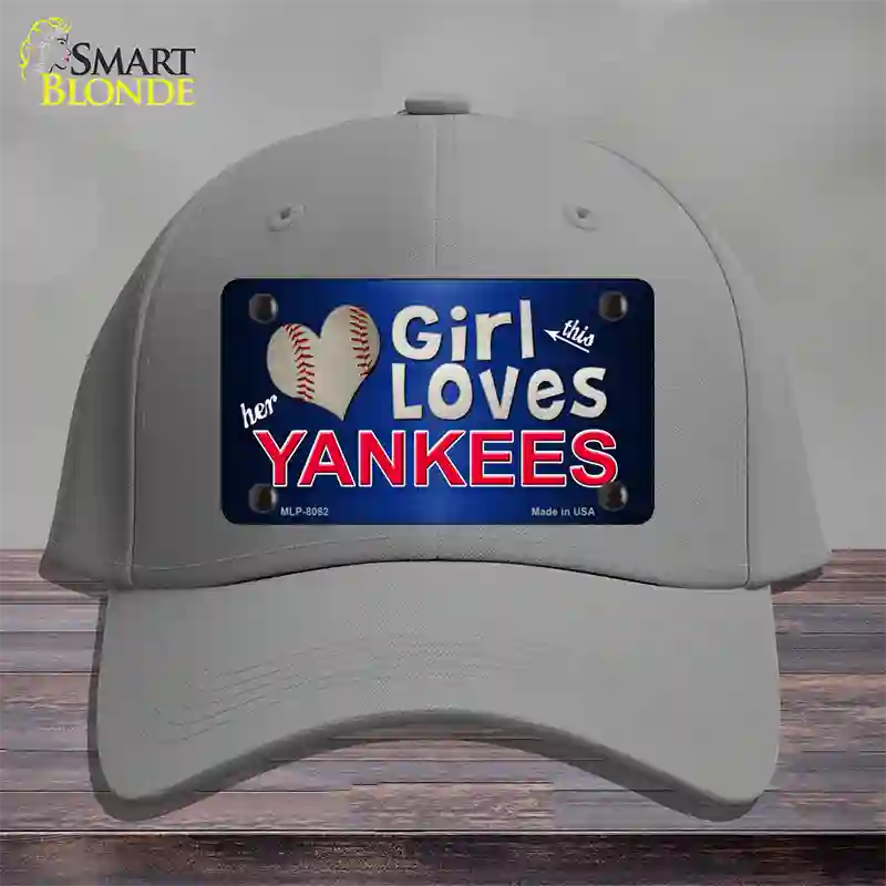 This Girl Loves Her Yankees Novelty License Plate Hat Cotton / Gray