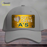 This Girl Loves Her Athletics Novelty License Plate Hat Cotton / Gray