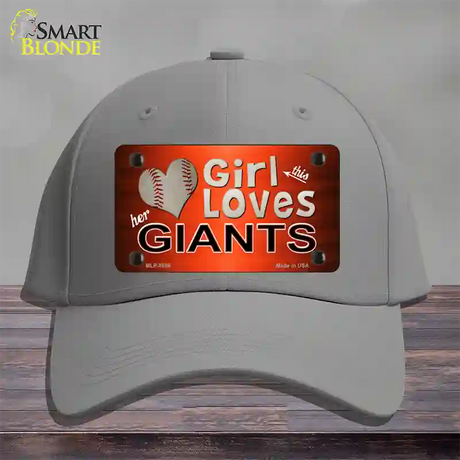 This Girl Loves Her Giants Baseball Novelty License Plate Hat Cotton / Gray