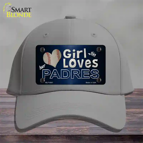 This Girl Loves Her Padres Novelty License Plate Hat Cotton / Gray