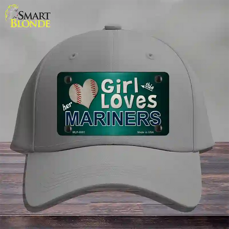 This Girl Loves Her Mariners Novelty License Plate Hat Cotton / Gray