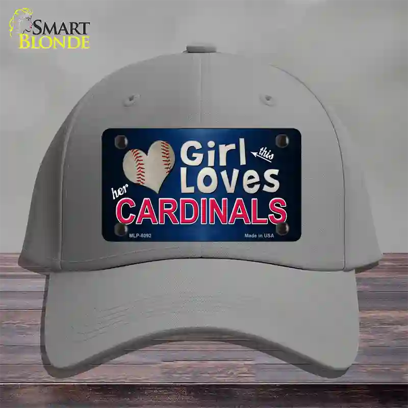 This Girl Loves Her Cardinals Baseball Novelty License Plate Hat Cotton / Gray