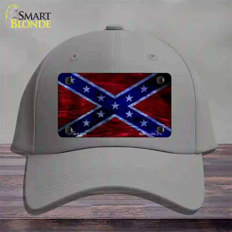 Confederate Flag Foiled Novelty License Plate Hat Cotton / Gray