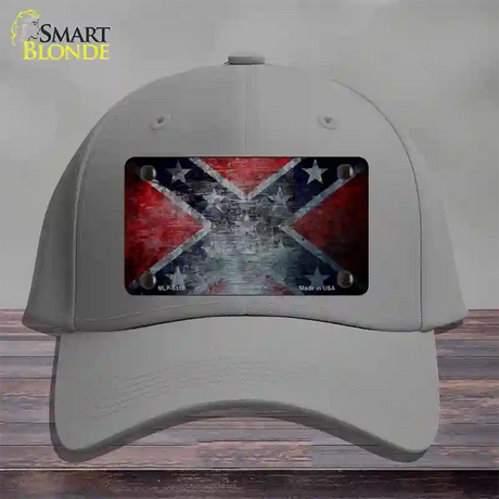 Confederate Flag Scratched Novelty License Plate Hat Cotton / Gray