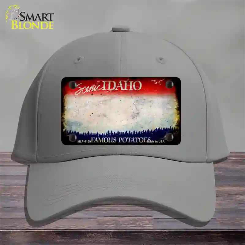 Idaho Rusty Blank Novelty License Plate Hat Cotton / Gray