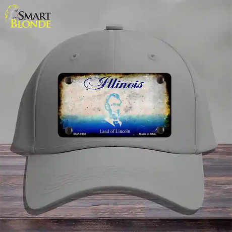 Illinois Rusty Blank Novelty License Plate Hat Cotton / Gray