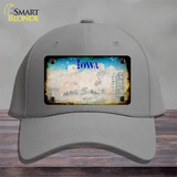 Iowa Rusty Blank Novelty License Plate Hat Cotton / Gray