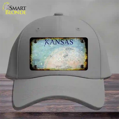 Kansas Rusty Blank Novelty License Plate Hat Cotton / Gray