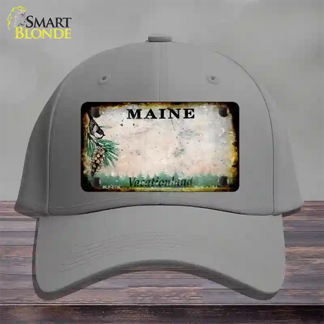 Maine Rusty Blank Novelty License Plate Hat Cotton / Gray