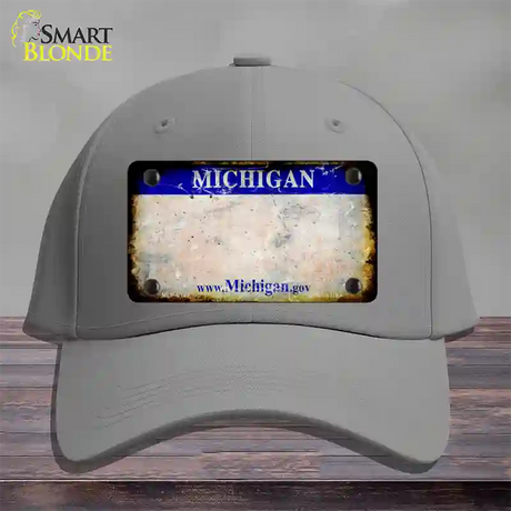 Michigan Gov Rusty Blank Novelty License Plate Hat Cotton / Gray